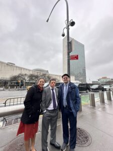 Out front of UN headquarters